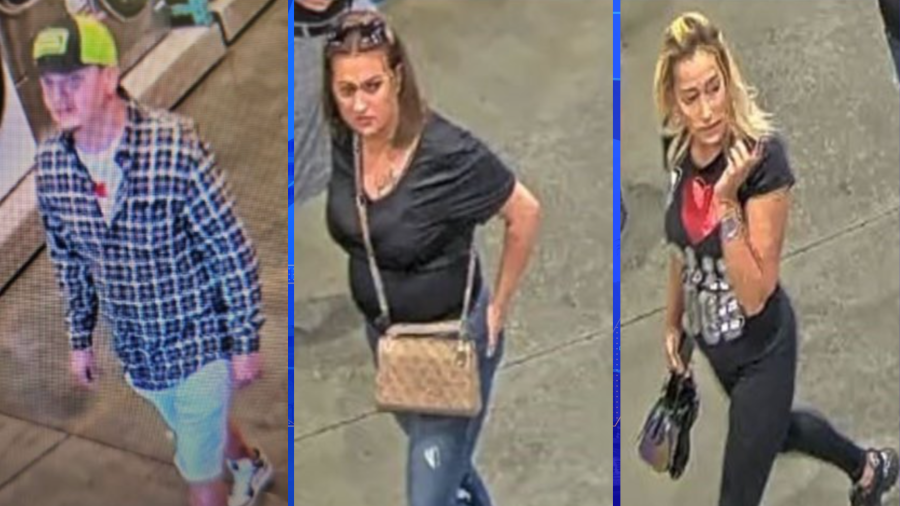 Authorities are asking the public for help in identifying three people suspected in a wallet theft in Westlake Village on Dec. 7, 2023.