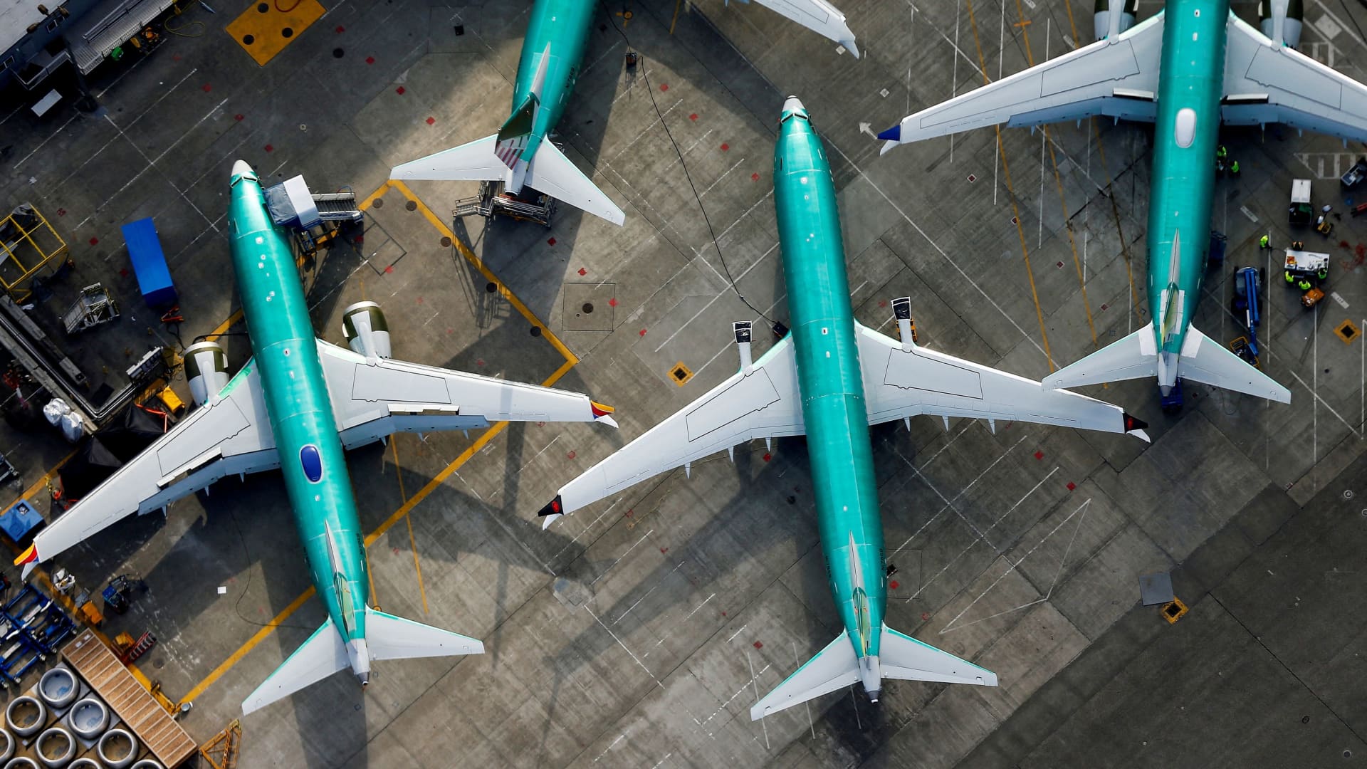 Boeing 737 Max planes on the tarmac