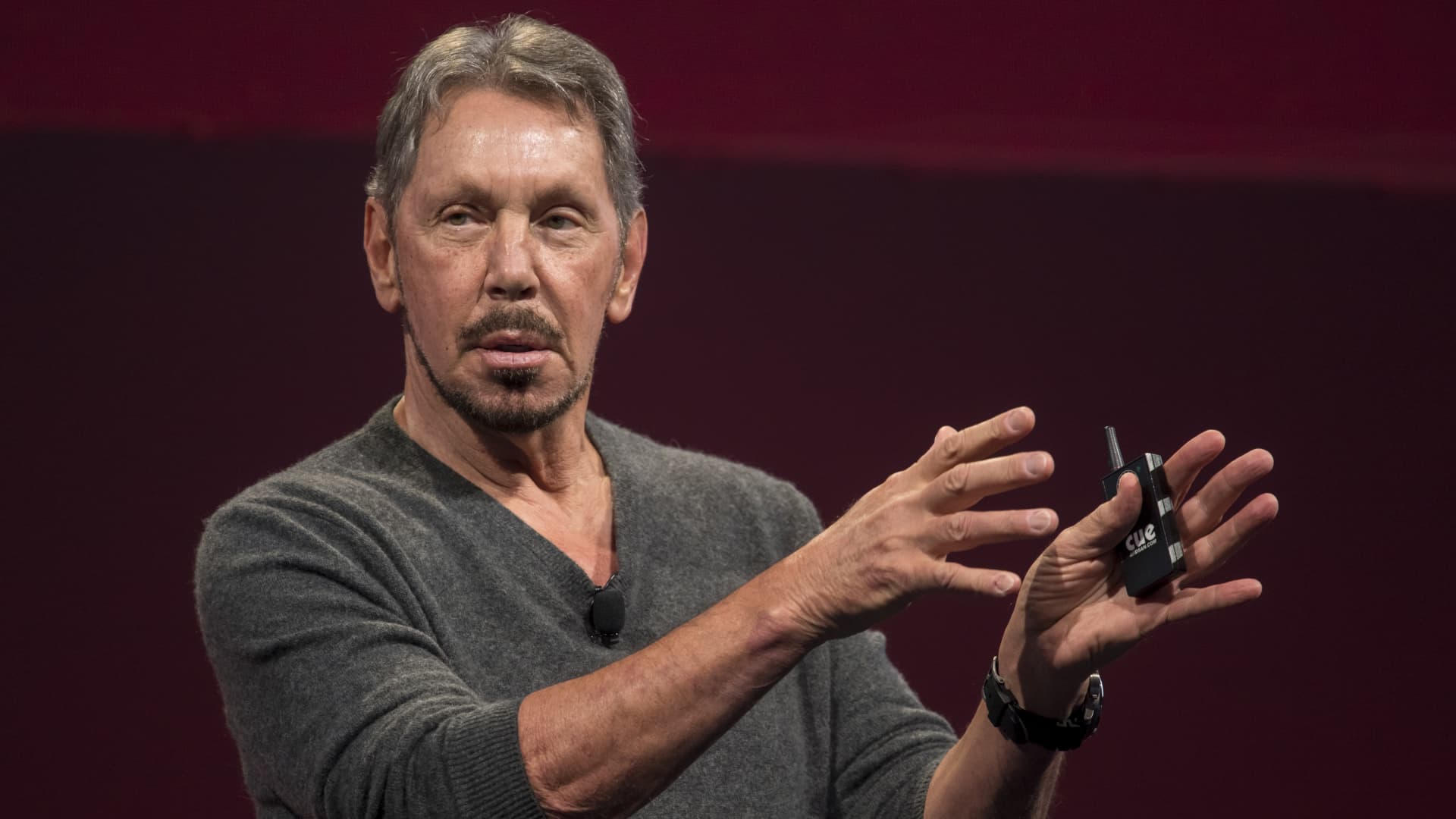 Larry Ellison, co-founder and chairman of Oracle, speaks during the Oracle OpenWorld 2017 conference