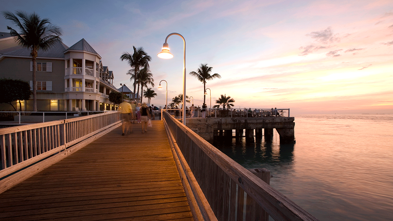 Sunset at Mallory Square in Key West, Florida